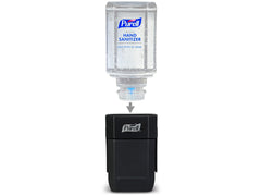 Purell ES1 wall-mount dispenser shown in a compact space.