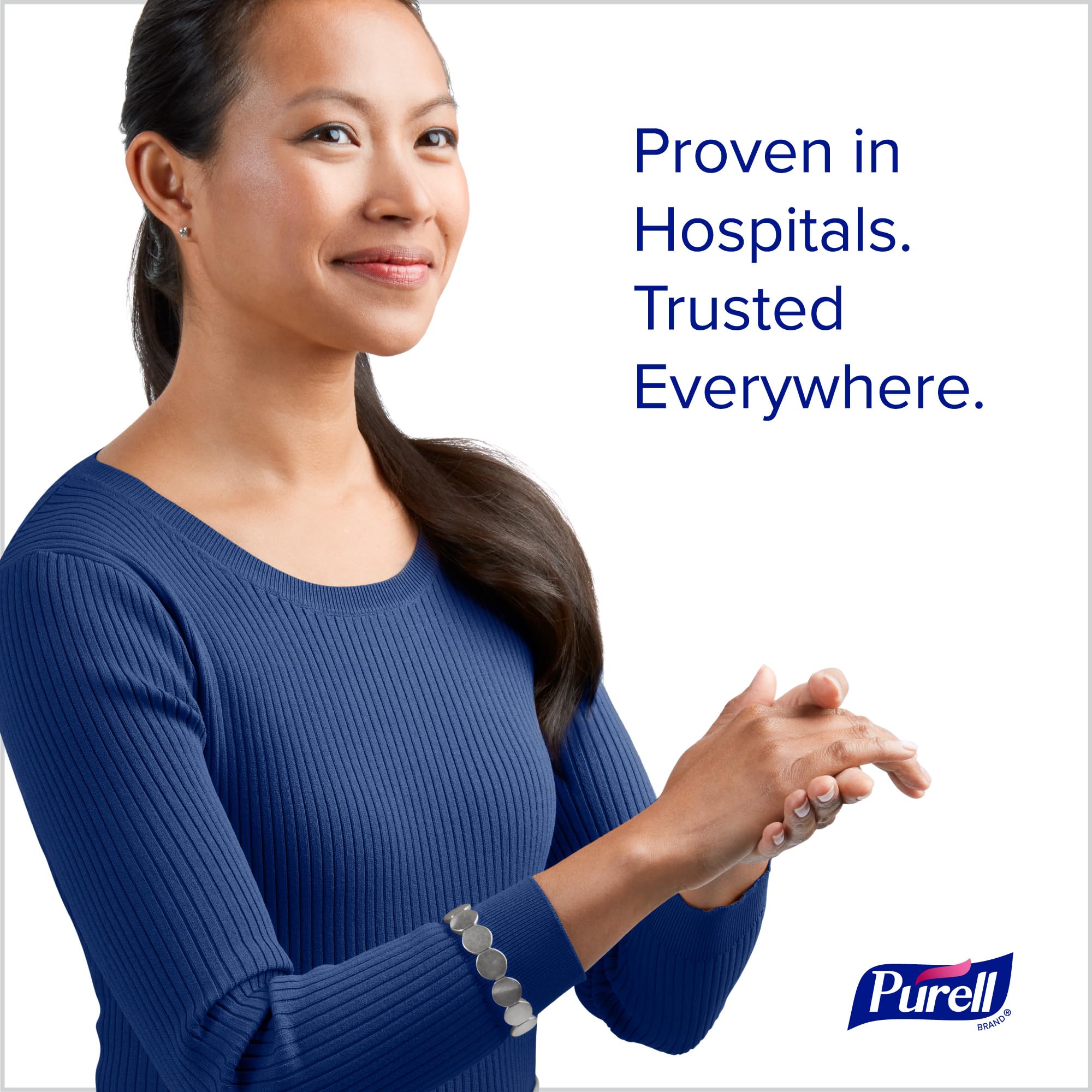 Close-up of Purell pump dispenser for easy one-handed use.