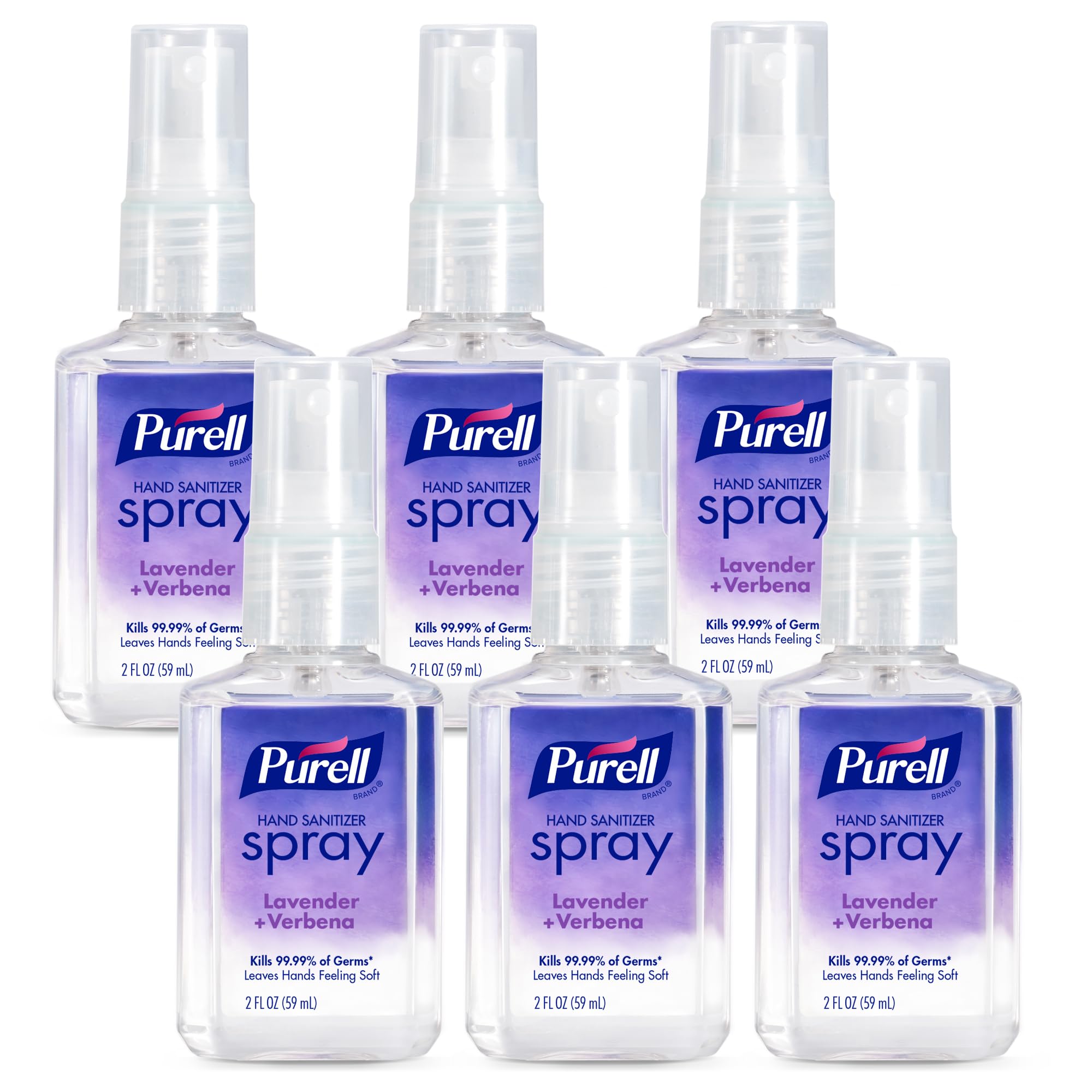Purell hand sanitizer spray lavender-verbena bottle close-up for on-the-go refreshment