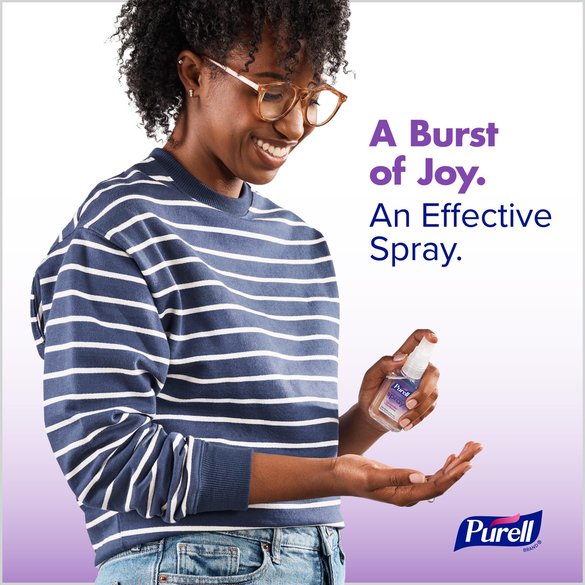 Purell lavender-verbena scent label emphasizes calming aroma