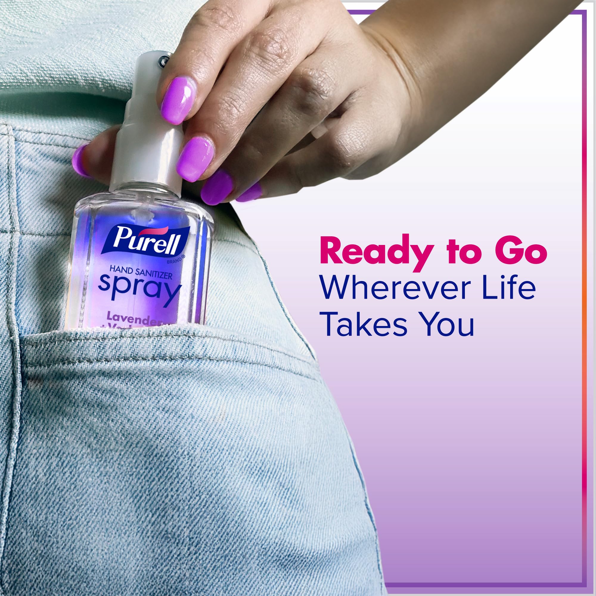 Close-up of PURELL spray nozzle for easy, quick application.