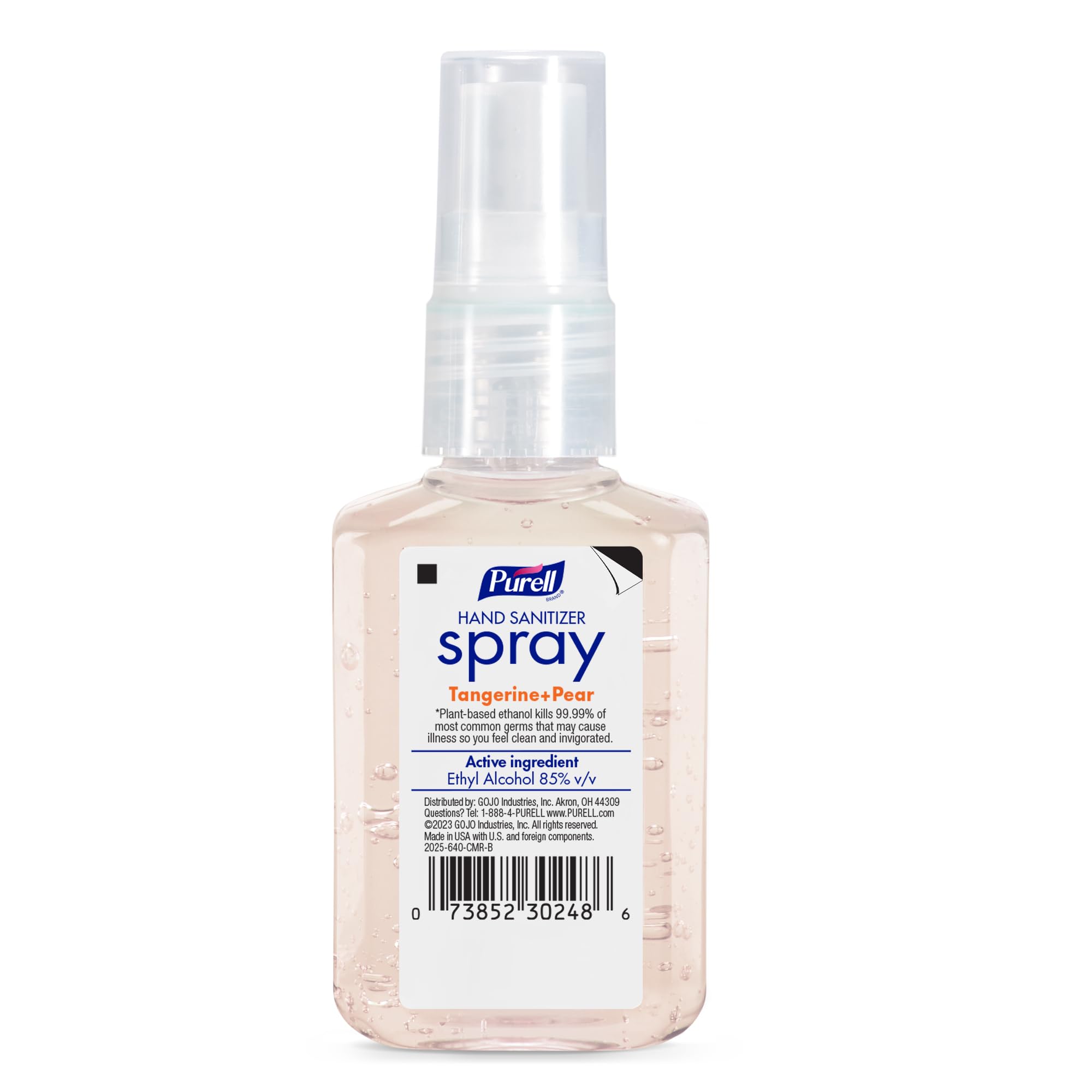 Six-pack of Purell Tangerine Pear sprays for travel-ready protection.