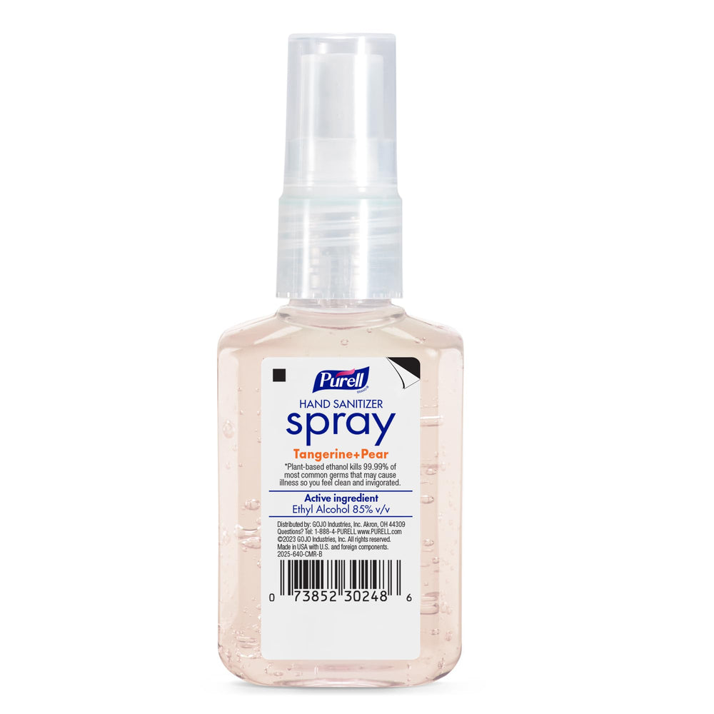 Six-pack of Purell Tangerine Pear sprays for travel-ready protection.