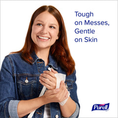 Purell hand sanitizing wipes pocket-size packets for on-the-go sanitizing.