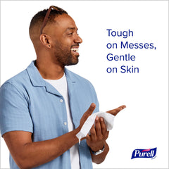Purell hand wipes canister open close-up showing soft, durable texture
