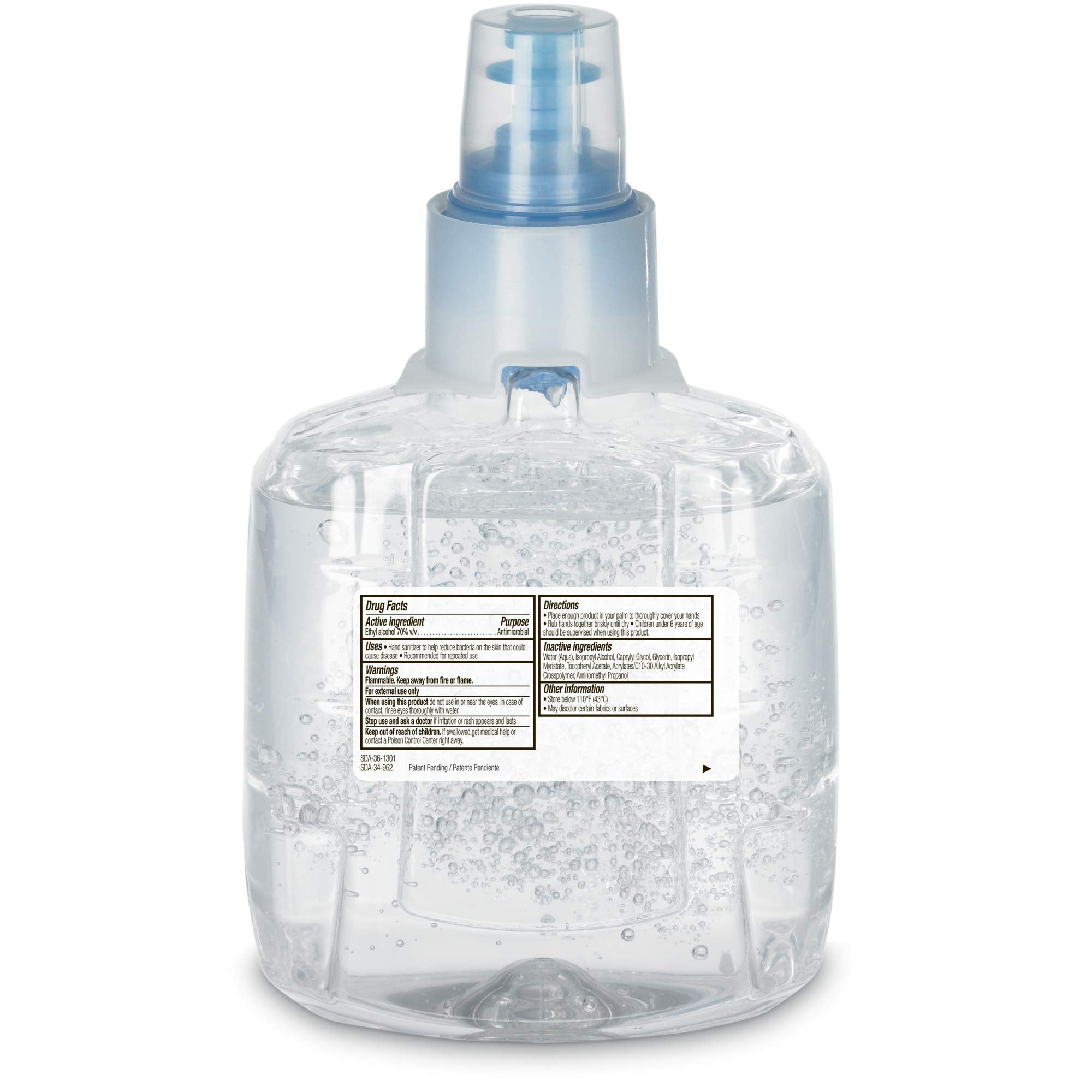 Purell LTX touch-free dispenser-compatible refill enabling hands-free hygiene.