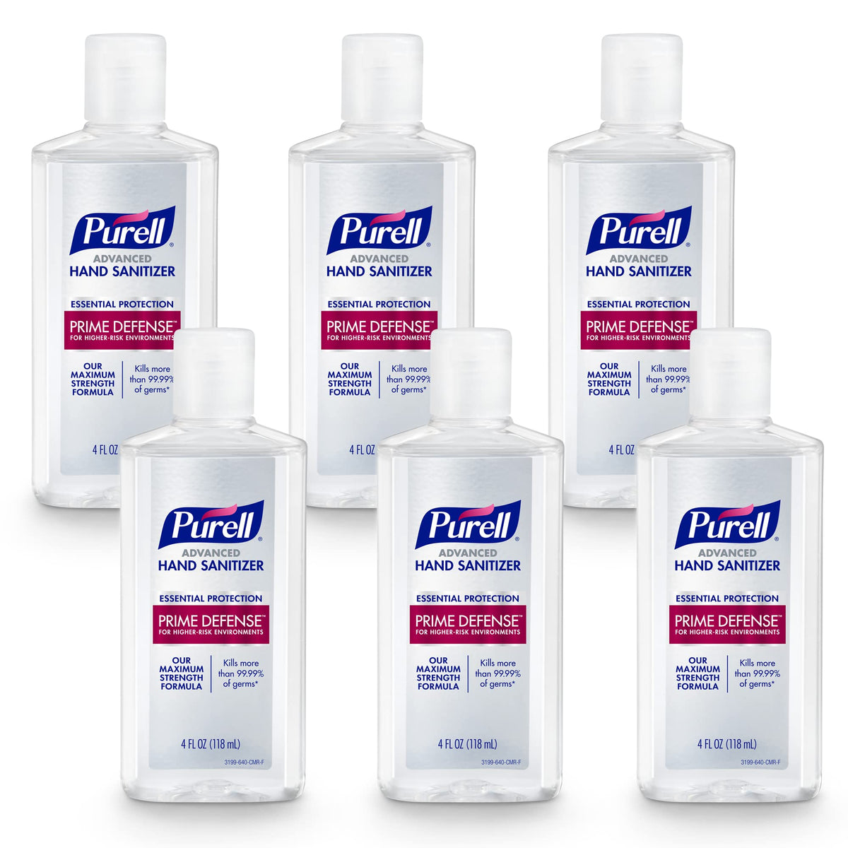 Purell Prime Defense bottle front view for on-the-go germ protection