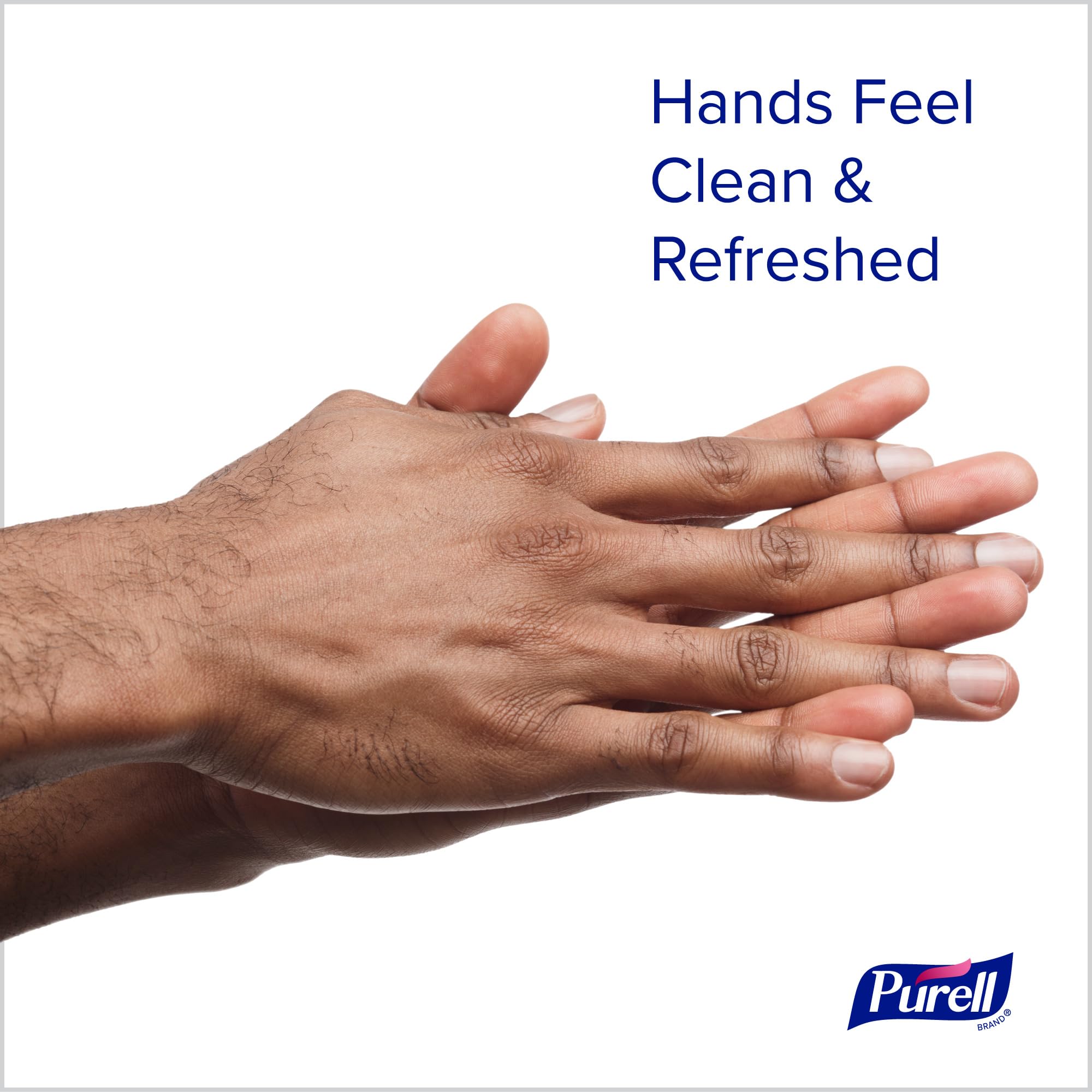 Hands using Purell Prime Defense dispenses sanitizer for a clean, refreshing feel.