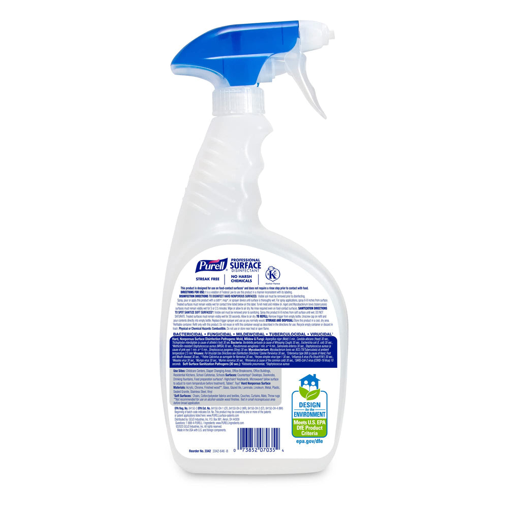 Purell Professional Surface Disinfectant Spray with spray trigger for quick, even coverage.