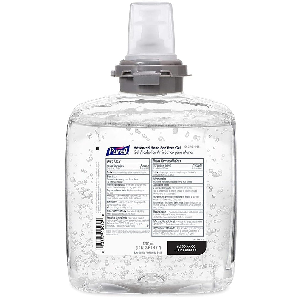 Purell refill sealed valve close-up highlighting sanitary design to prevent contamination.