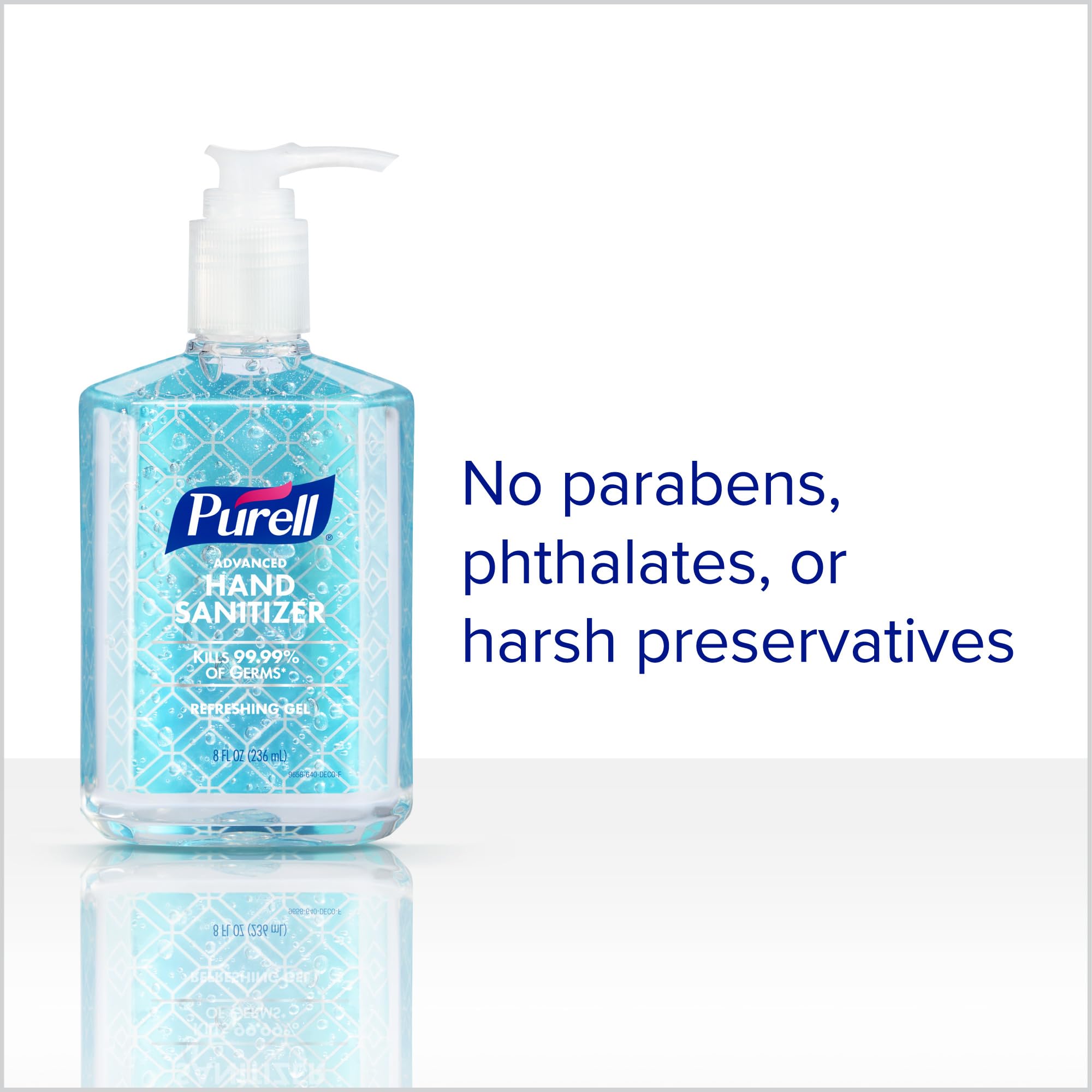 Refreshing gel texture on skin from Purell hand sanitizer.