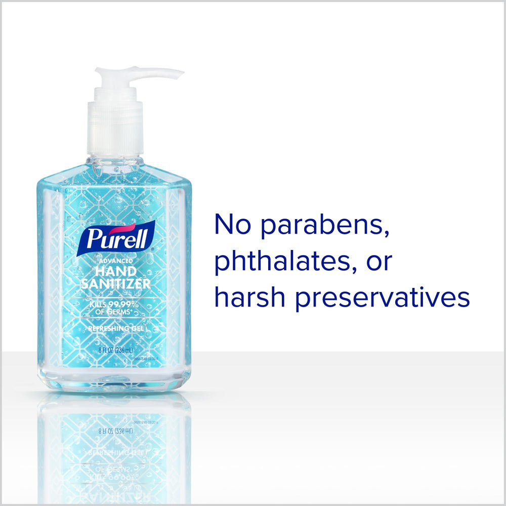 Refreshing gel texture on skin from Purell hand sanitizer.