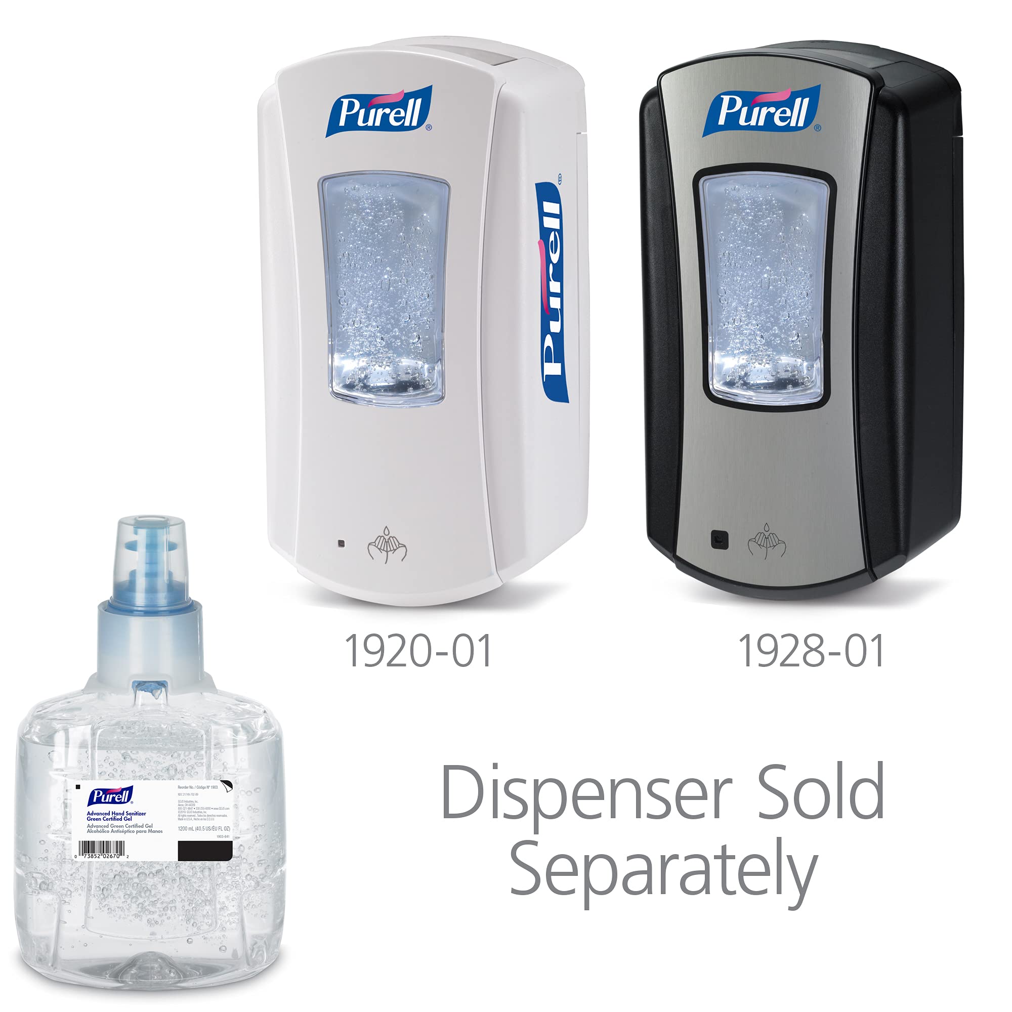 Purell sanitary-sealed refill design minimizes contamination during dispensing.