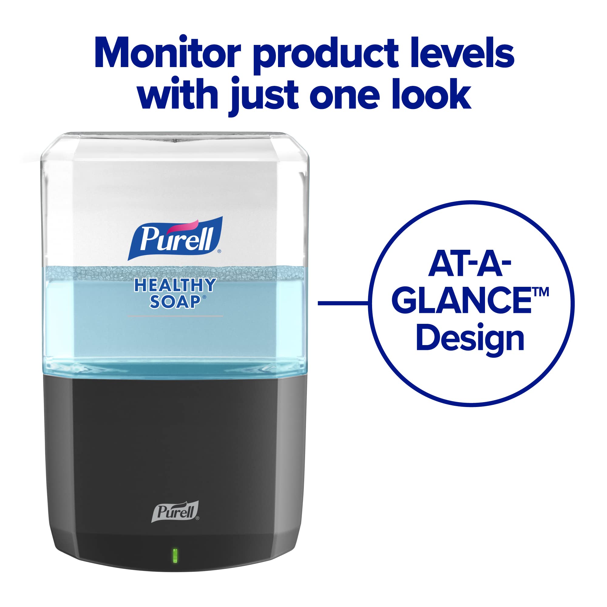 Purell transparent 1200 mL refill bottle lets staff monitor levels