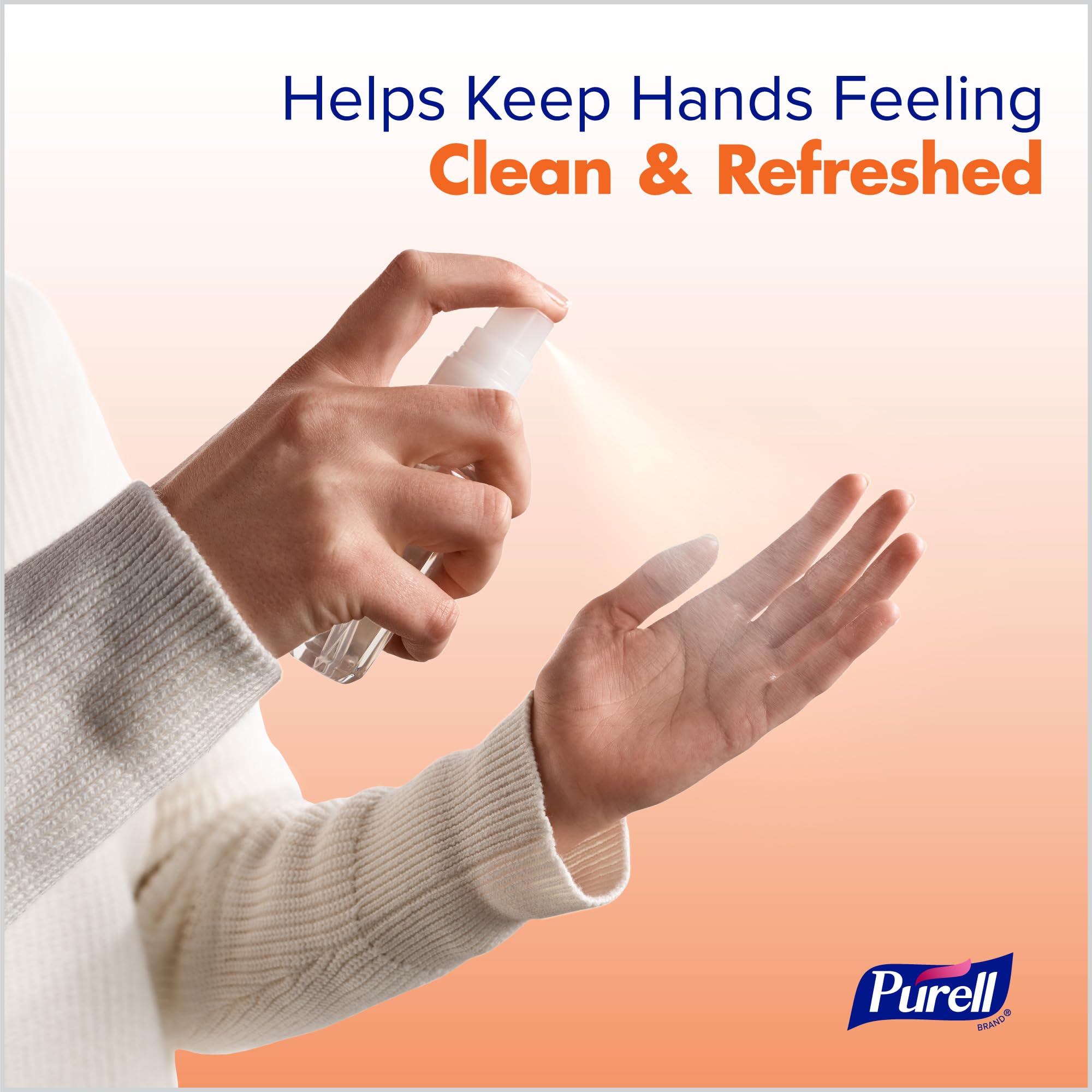 Purell bottle highlighting USA-sourced, plant-based ethanol.