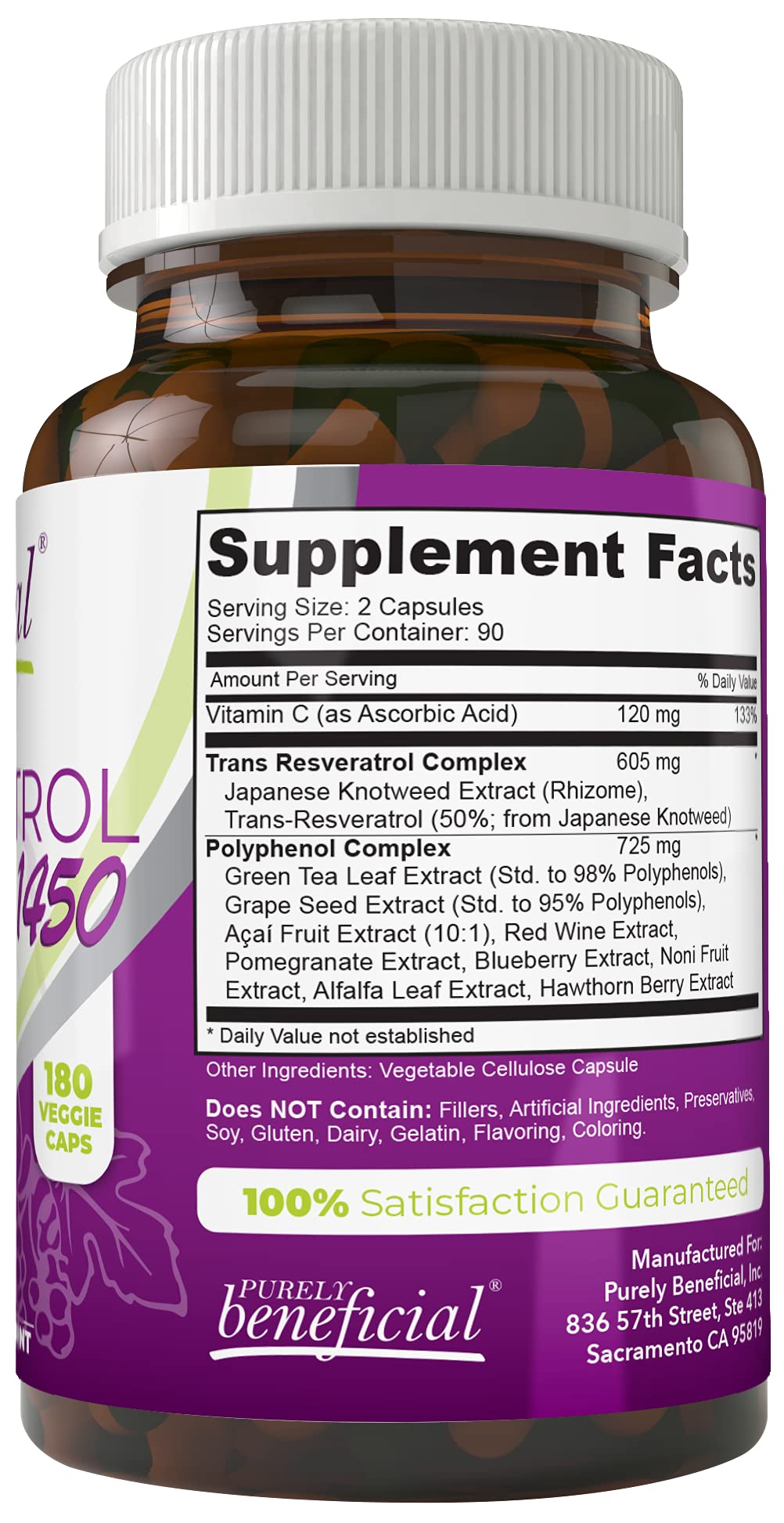 Purely beneficial Resveratrol1450 soft capsules provide easy daily support.