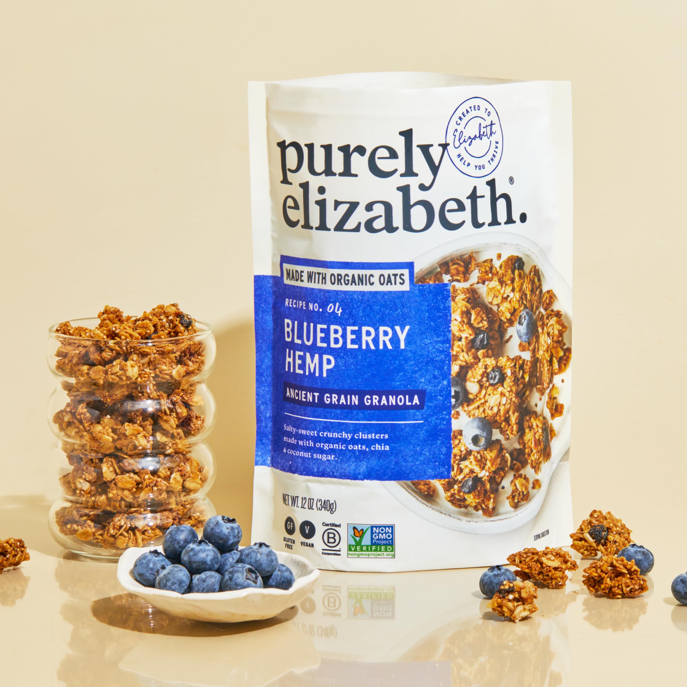 Pouring Purely Elizabeth granola into a bowl for a convenient snack