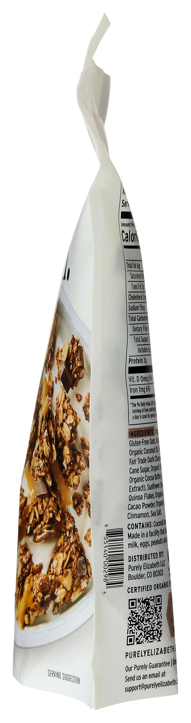 Purely Elizabeth organic certification badge on packaging
