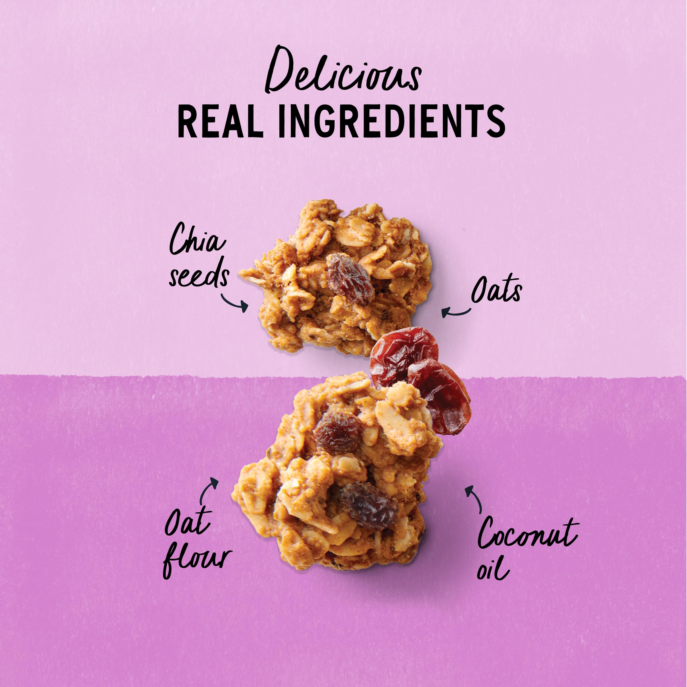 Purely Elizabeth cookie granola almond butter swirls add creamy richness.