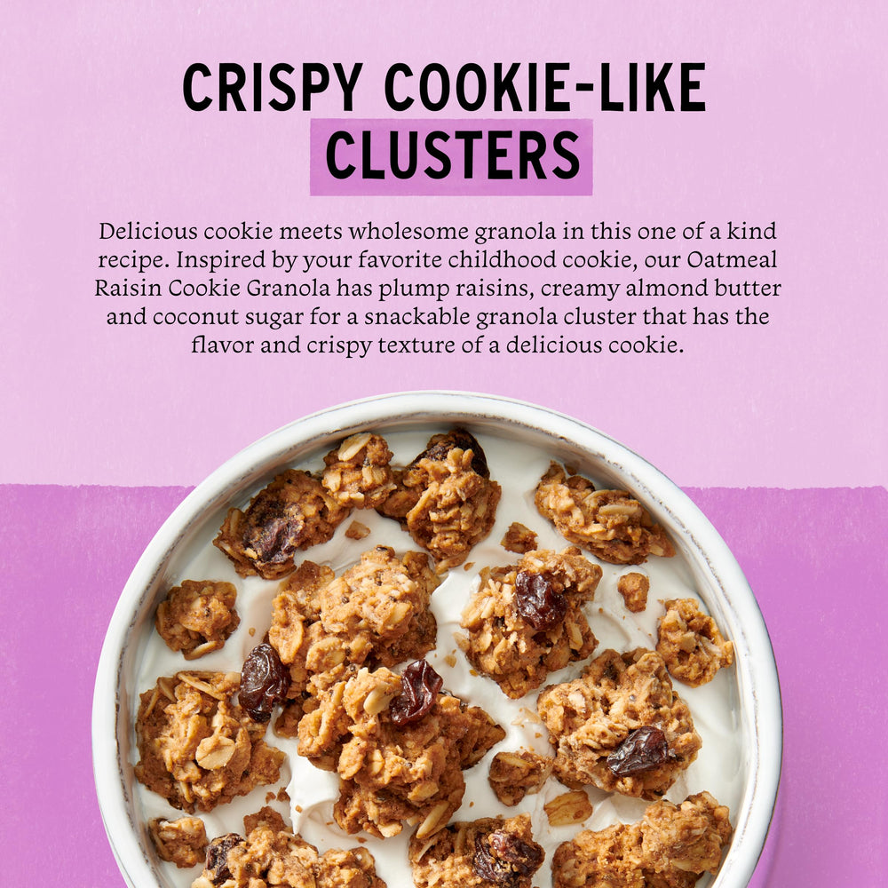 Purely Elizabeth cookie granola ingredients oats oat flour coconut highlight wholesome flavors.