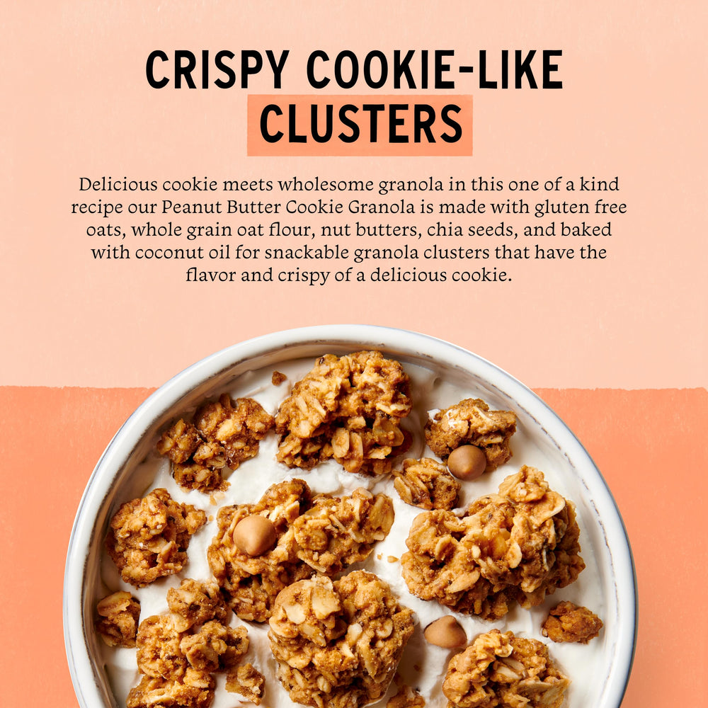 Purely Elizabeth Cookie Granola Peanut Butter comes in three 11-ounce bags for easy pantry storage.
