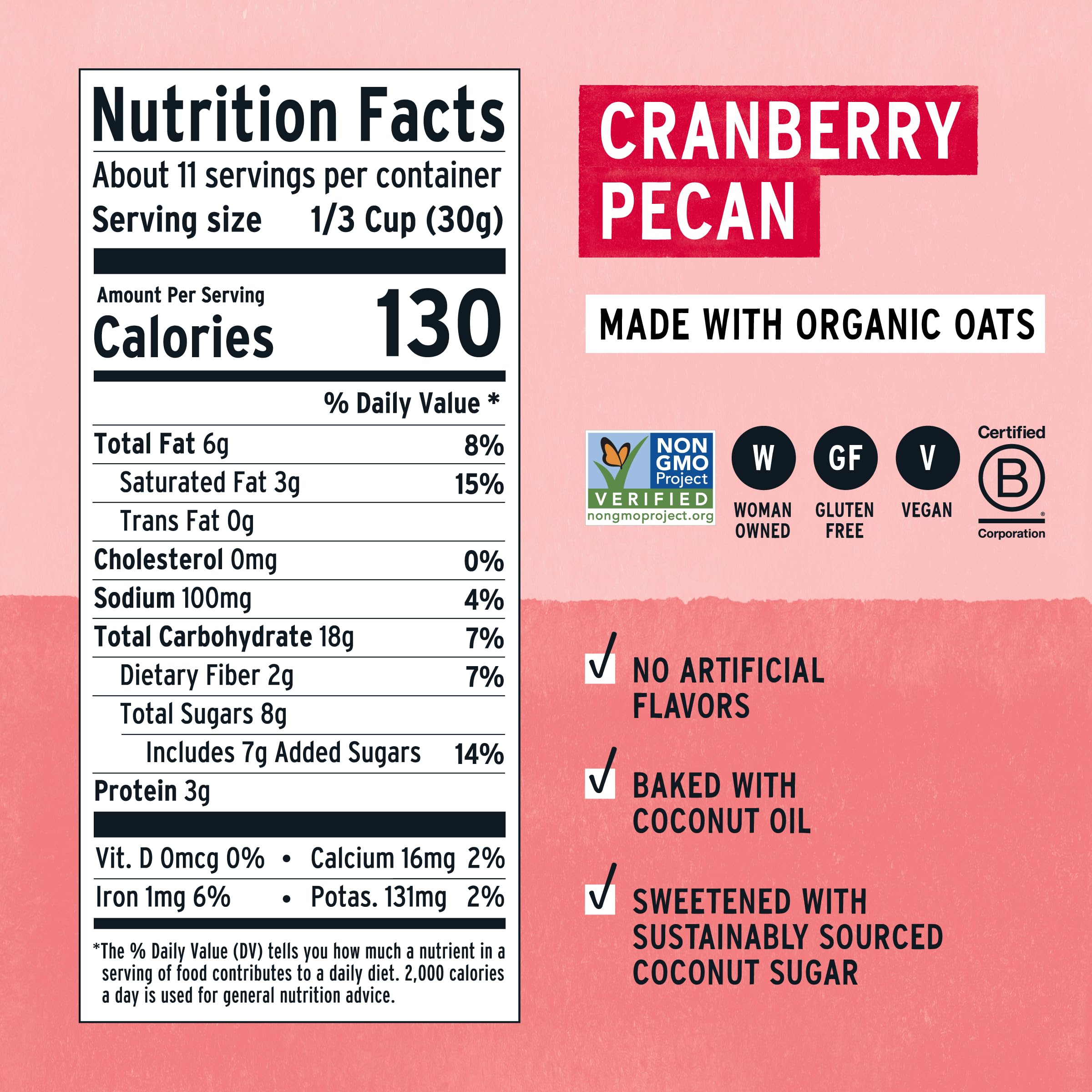 Purely Elizabeth Cranberry Pecan granola bowl ready with yogurt.