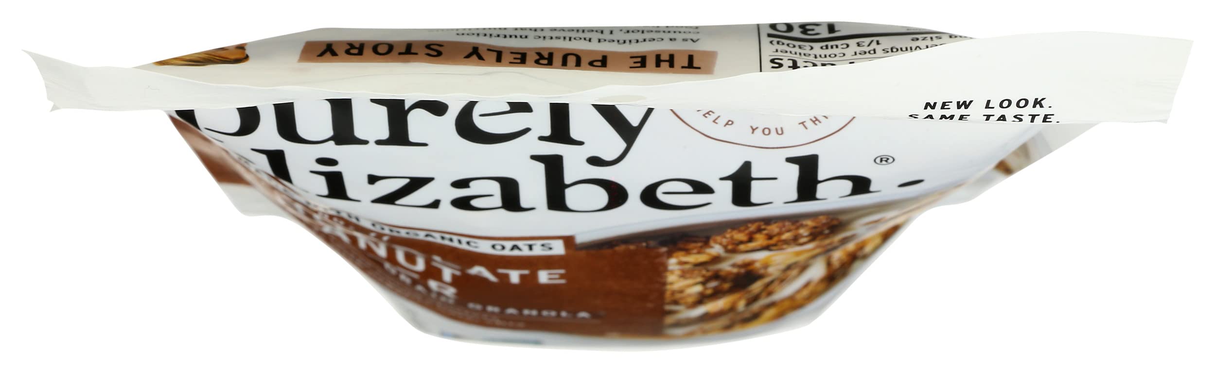 Purely Elizabeth gluten-free and kosher certification label visible