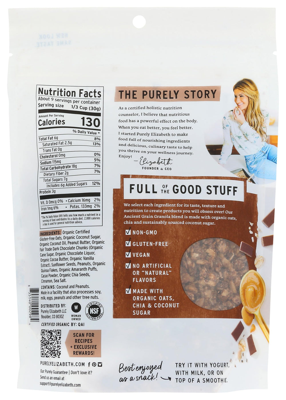 Purely Elizabeth granola clusters close-up salty-sweet texture
