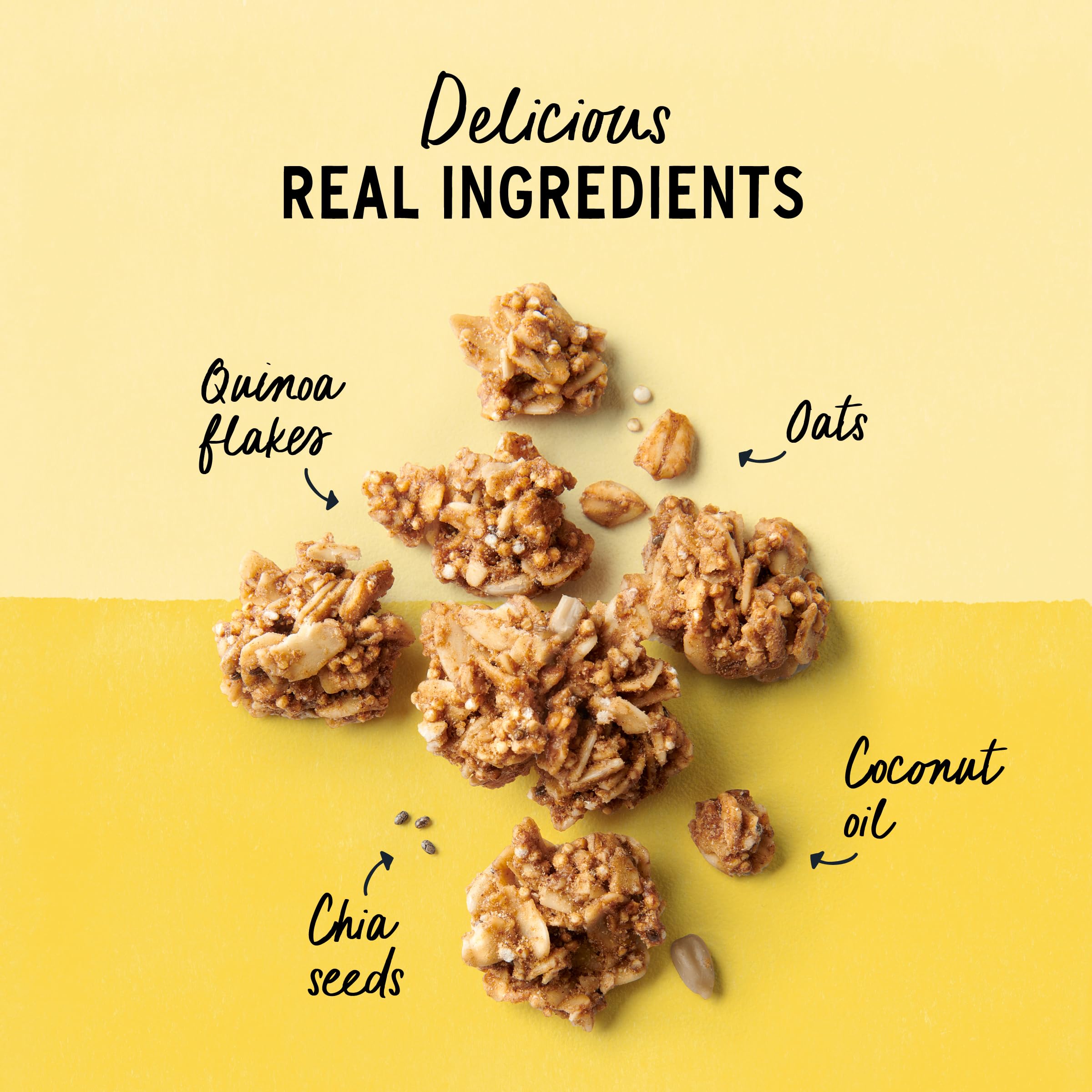 Purely Elizabeth granola topping on yogurt highlights fiber-rich texture