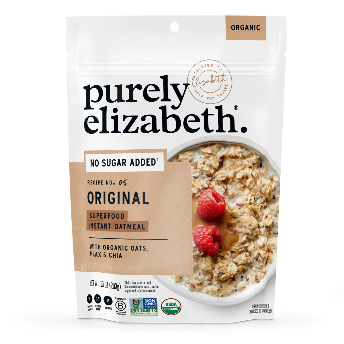 Purely Elizabeth Ancient Grain Original pack showing store-ready packaging for quick, wholesome breakfasts.