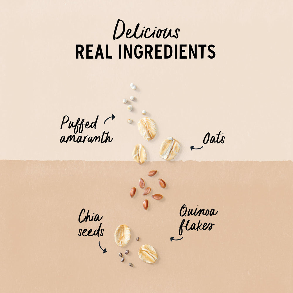 Gluten-free certification badge on Purely Elizabeth Oats Original pack