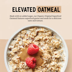 Amaranth, quinoa flakes, and chia seeds visible in Purely Elizabeth oats mix
