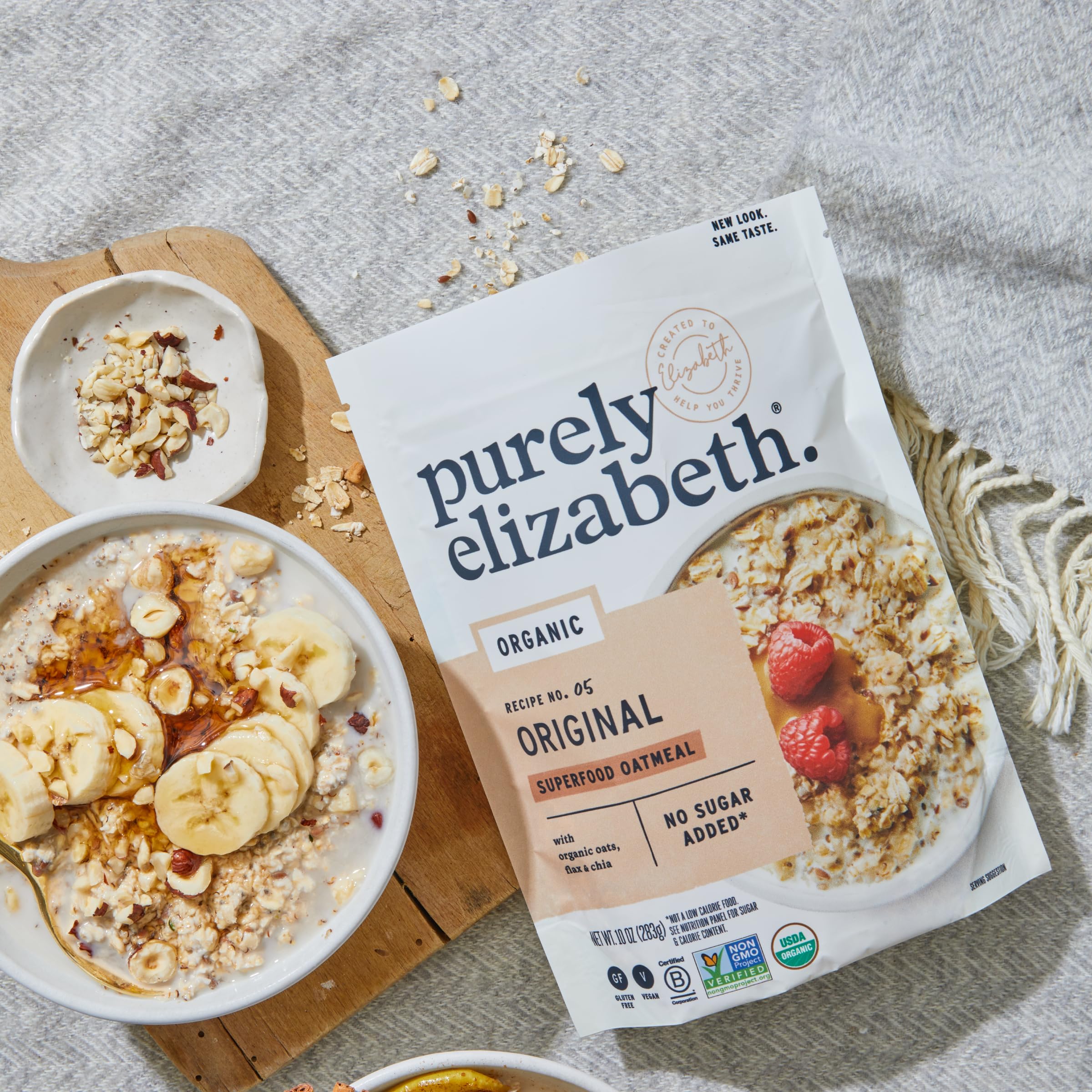 A quick hot breakfast prepared in minutes with Purely Elizabeth oats