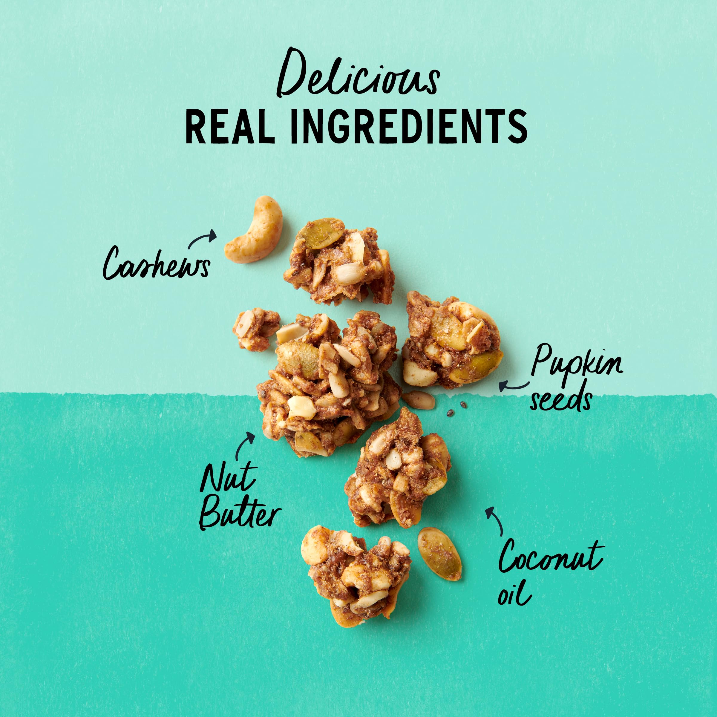 Purely Elizabeth Vanilla Almond Butter Granola with MCT oil for creamy texture.