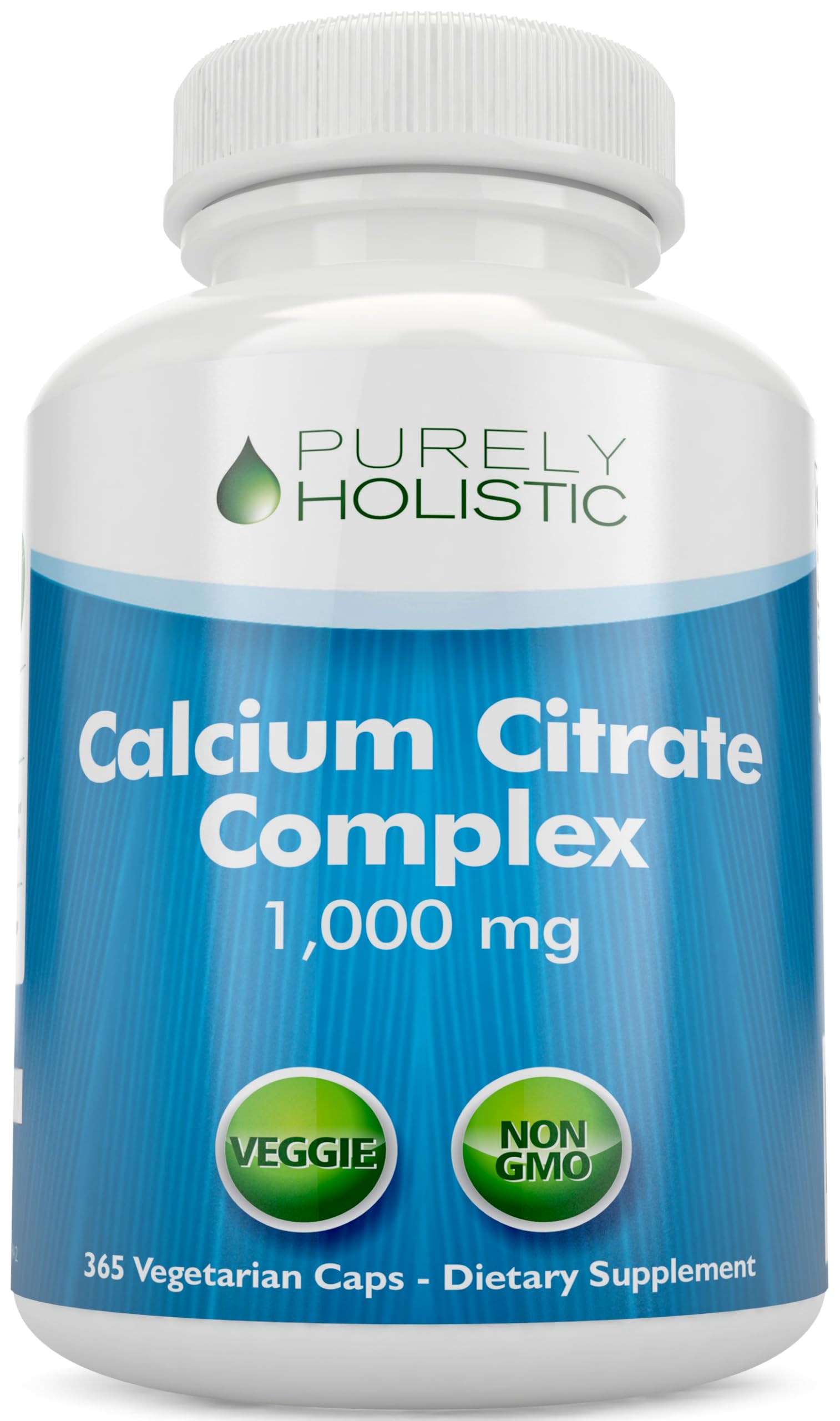 Purely Holistic Calcium Citrate 1000mg bottle offers easy daily calcium support.