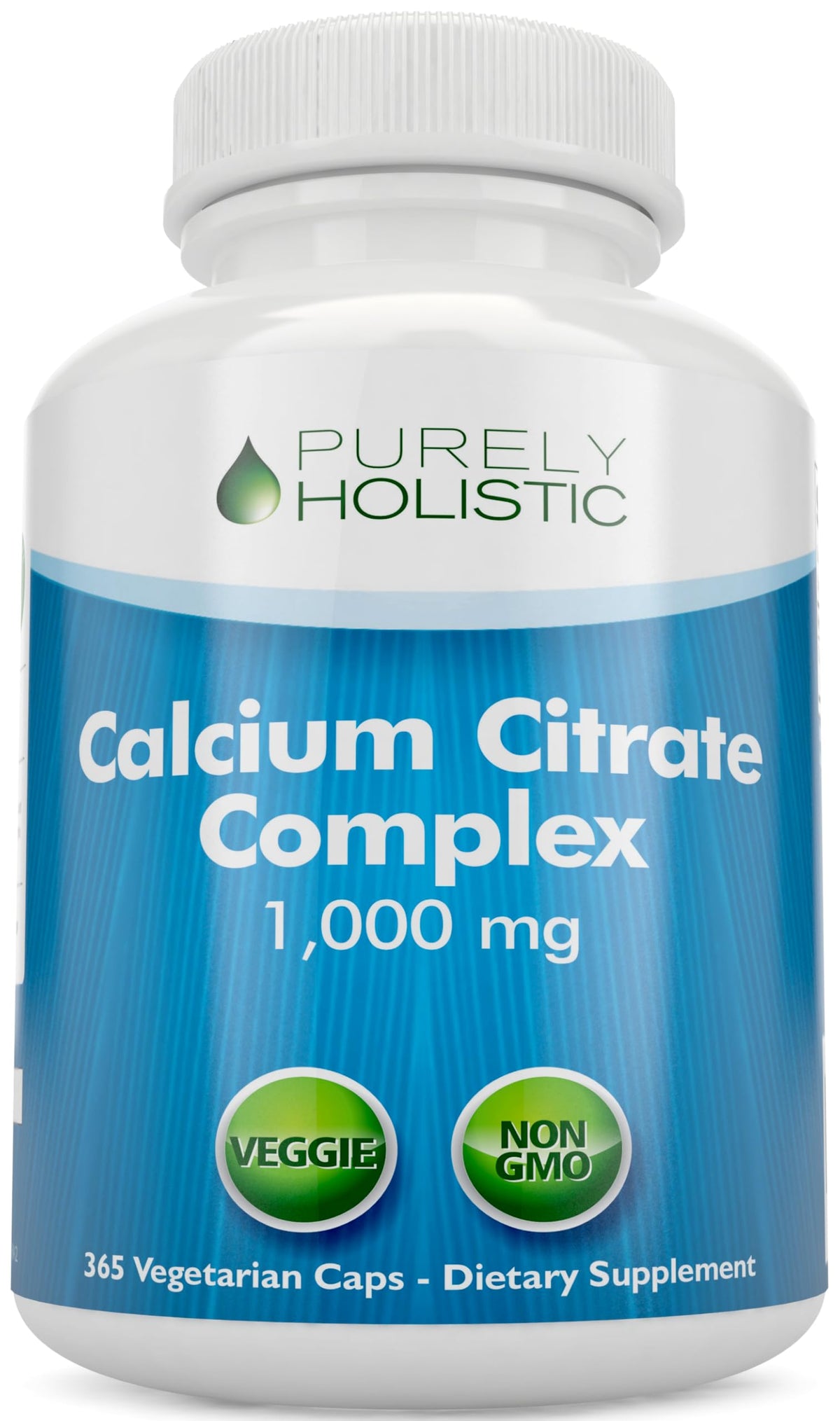 Purely Holistic Calcium Citrate 1000mg bottle offers easy daily calcium support.