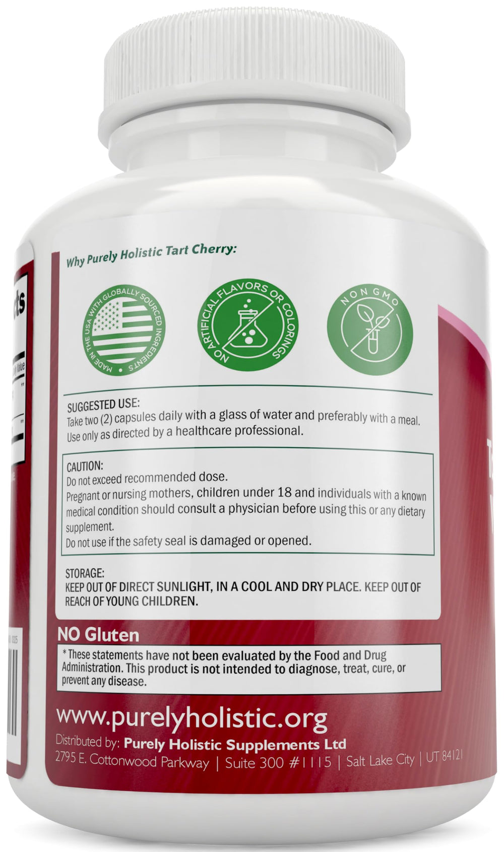 Celery seed formulation blend with Purely Holistic Tart Cherry for a dual-action blend.