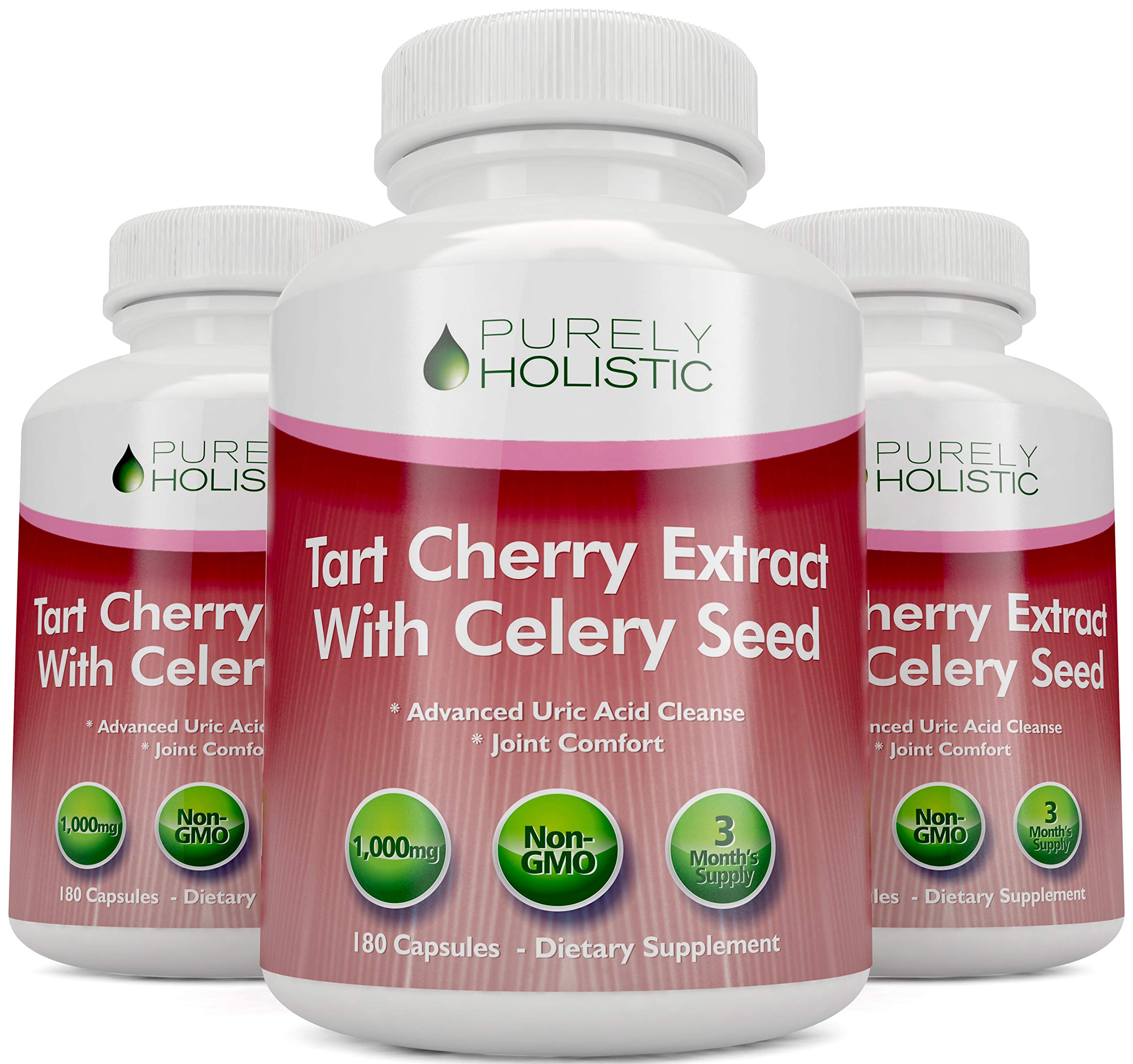 Made in USA GMP facility labeling with Purely Holistic Tart Cherry Extract.
