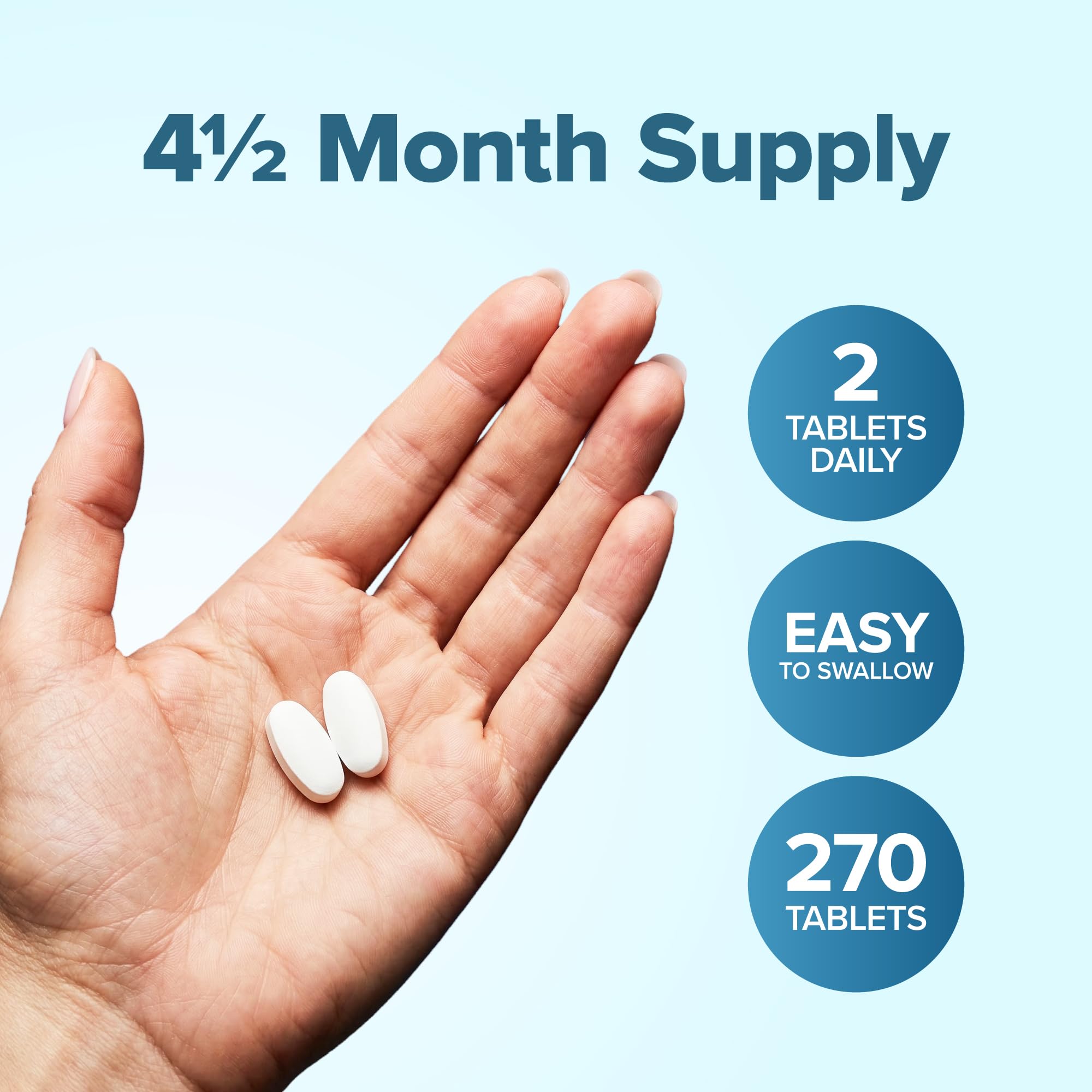 Purely Holistic magnesium glycinate dosage info graphic communicates 400mg per serving.