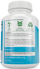 Purely Holistic bottle closeup highlights rapid disintegration and digestion-friendly formula.