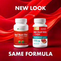 Purely Holistic Red Yeast Rice capsules show 600 mg per capsule for daily use