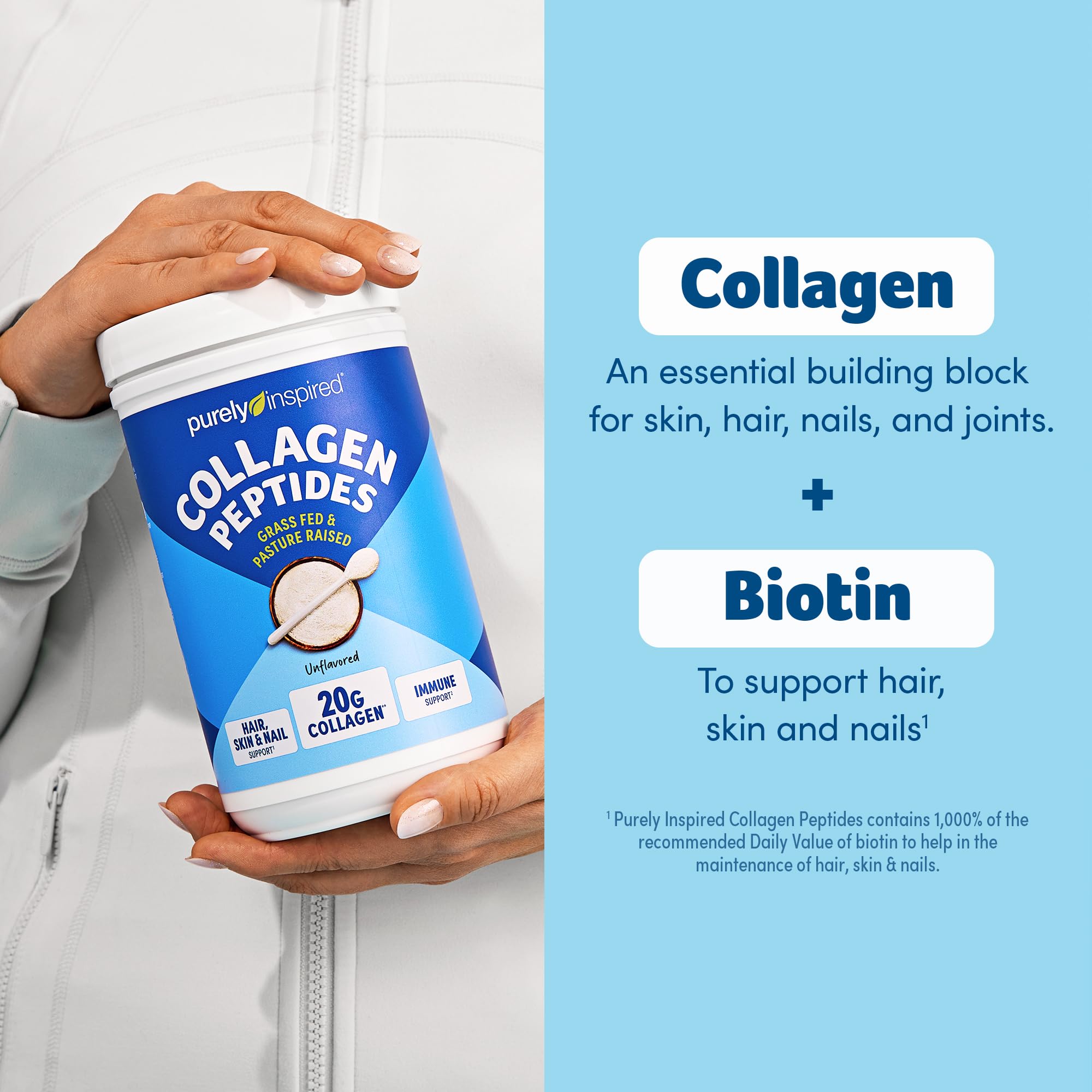 Unflavored formula blends seamlessly into beverages without altering taste.