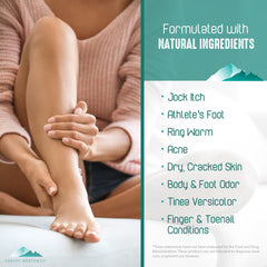 Purely Northwest Tea Tree Body Wash natural ingredients label highlights tea tree oil for invigorating cleansing.