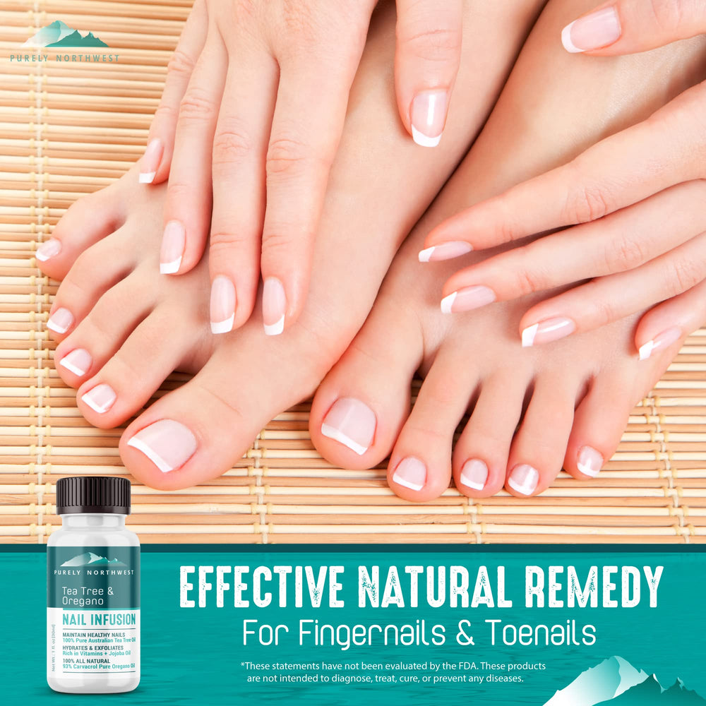 Purely Northwest tea tree oregano oil blend for natural nail care