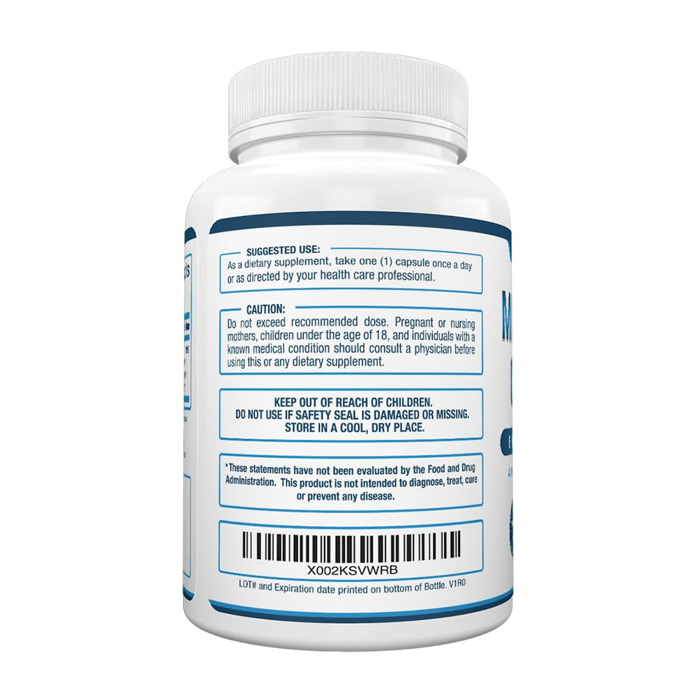 Purely Optimal magnesium complex on kitchen counter indicating muscle comfort.