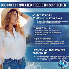 Purely Optimal Probiotics digestive enzymes graphic for smoother digestion