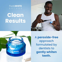 Dipping toothbrush into PAP powder to boost whitening without harsh abrasives.