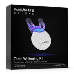 PurelyWHITE DELUXE Teeth Whitening Kit with LED accelerator for at-home whitening