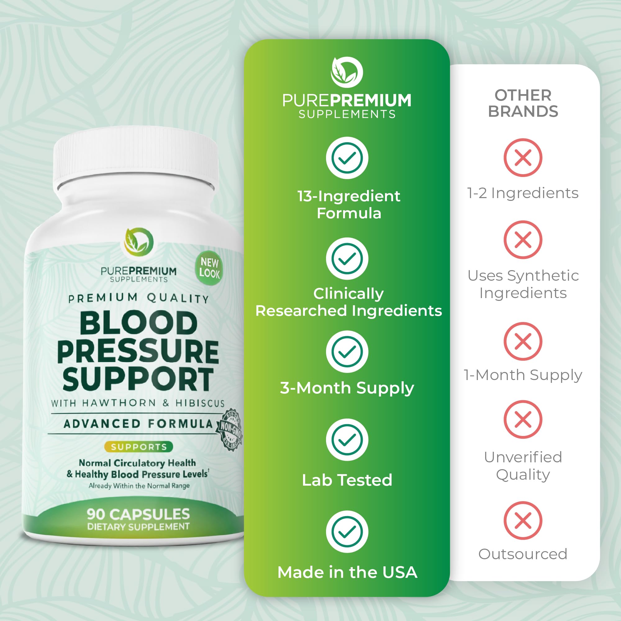 PurePremium Blood Pressure hawthorn ingredient close-up for natural support.