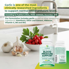 PurePremium Blood Pressure label close-up with ingredient highlights.